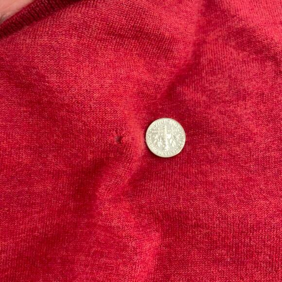 John Varvatos Men’s 100% Cashmere Sweater, Rust Color, Sz. XL **SMALL HOLE** - Picture 12 of 13